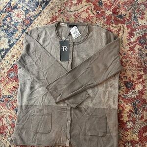 Thomas Rabe Taupe/Gray Textured Cardigan